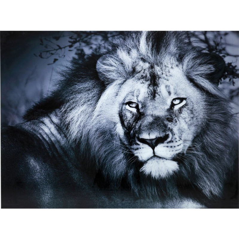 Picture Glass Lion King Lying 120x160cm